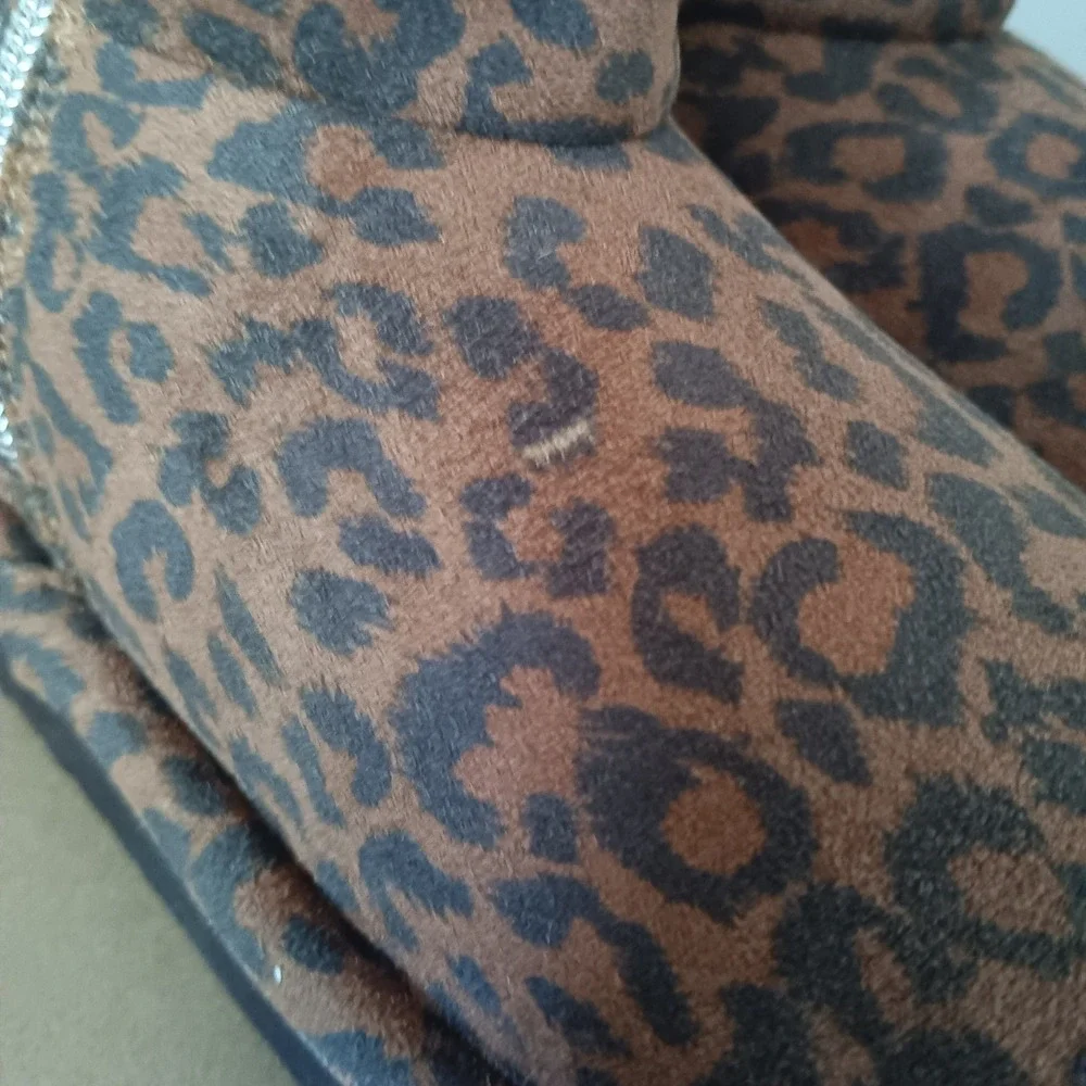 Steve Madden Oakley Boots Kids Size 10 Leopard Faux Fur Zip Ankle Boot NWB